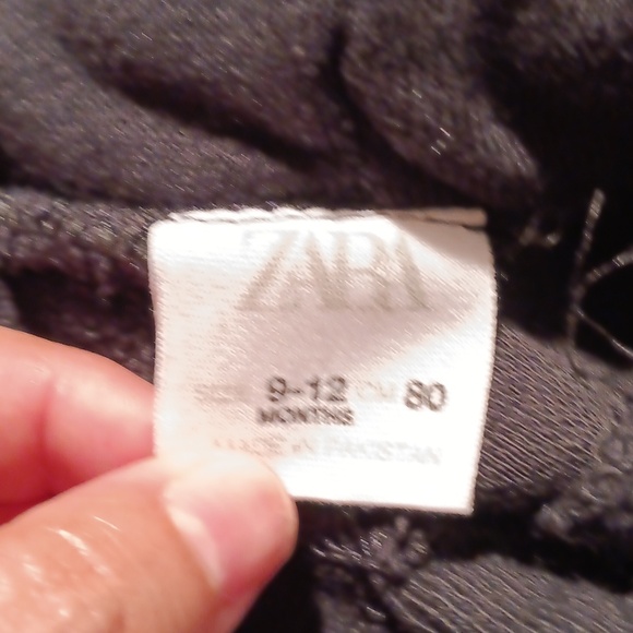 Zara Black Crew Neck Sweatshirt 9-12 Months - Picture 4 of 6